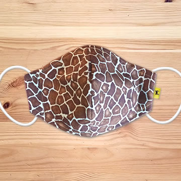 Mondmasker met giraffeprint stof