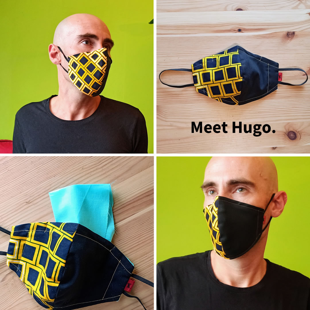 hugo trendy face mask for men by Mondkatjes
